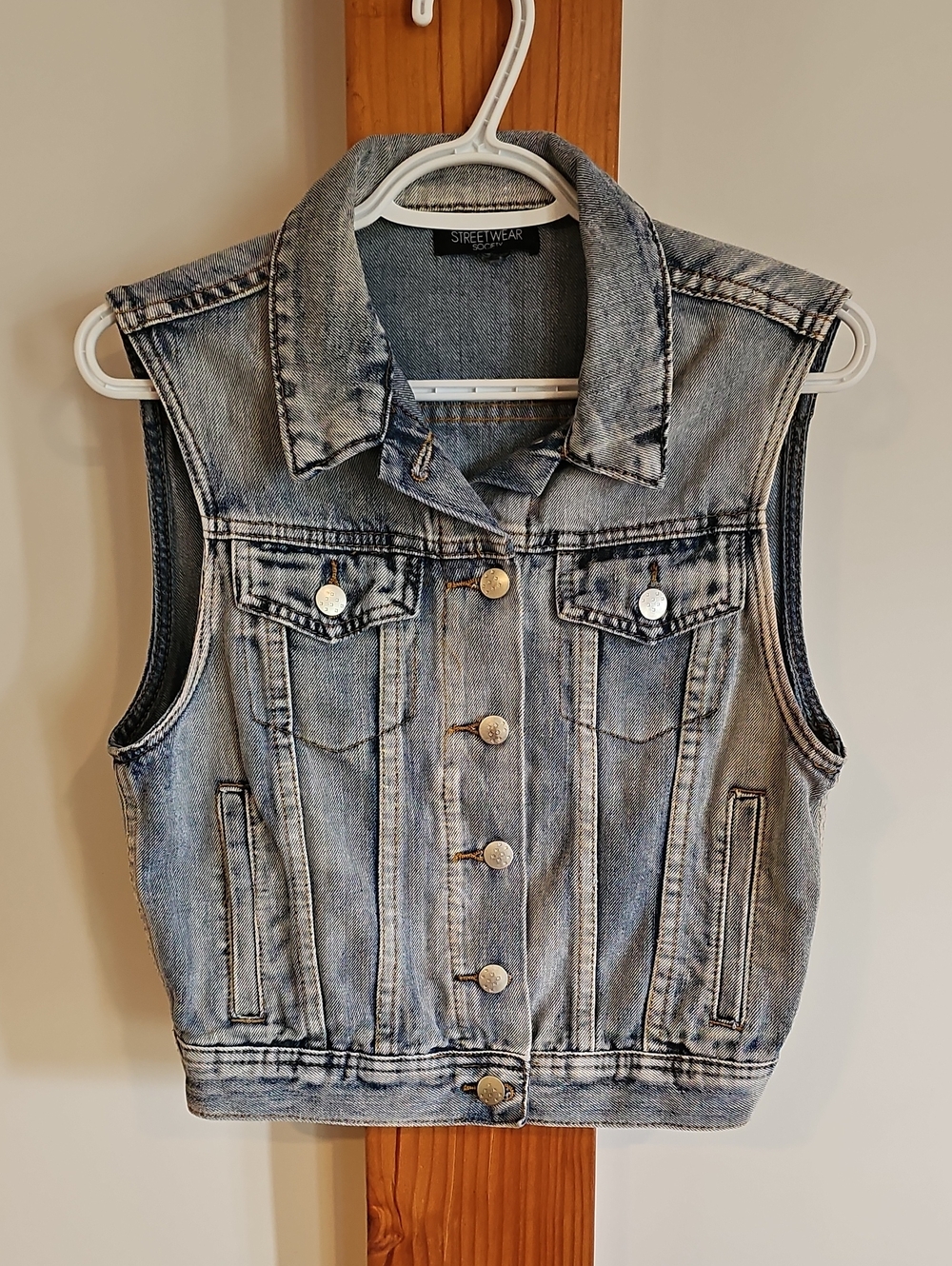 Streetwear Society Women's Denim Vest in Blue Like New